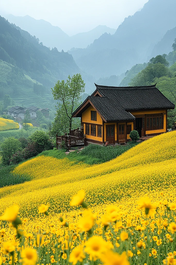 油菜花田别墅景