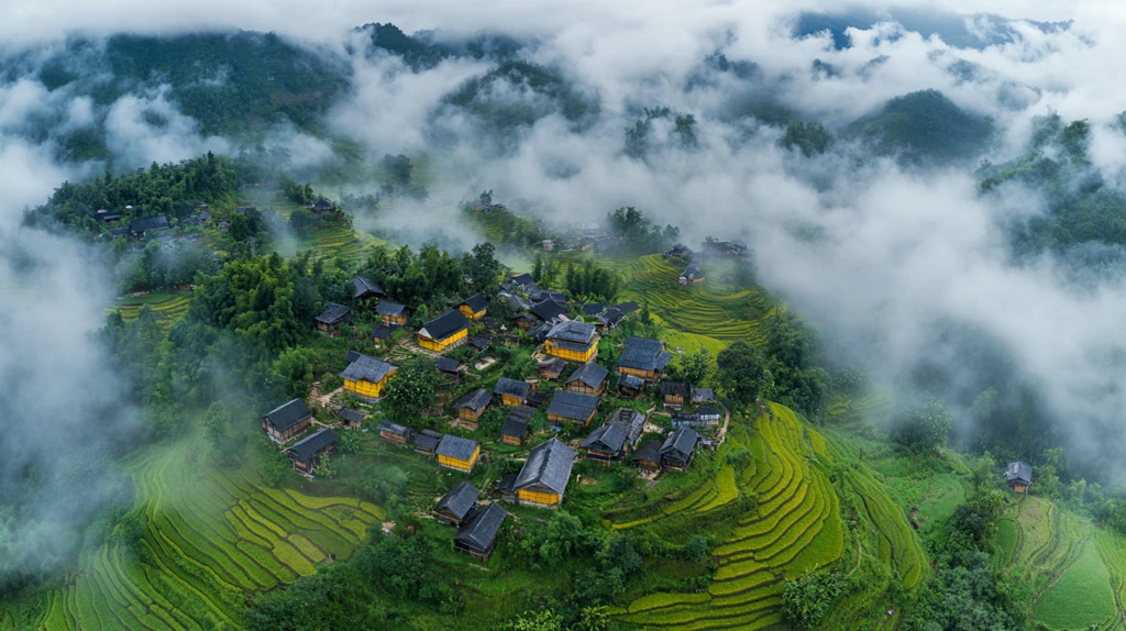 云雾缭绕的苗寨