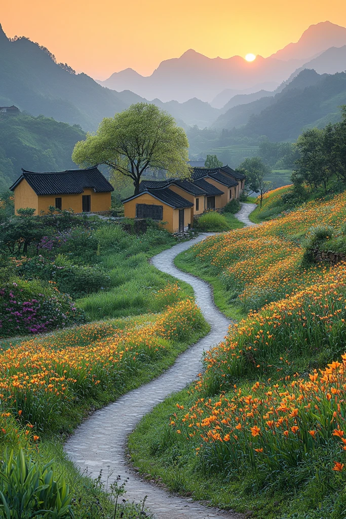 古樟树下小径人家