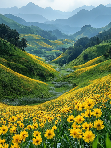 油菜花与玉米地