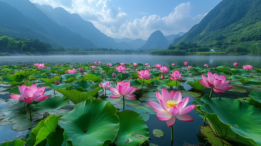 莲花池与山景