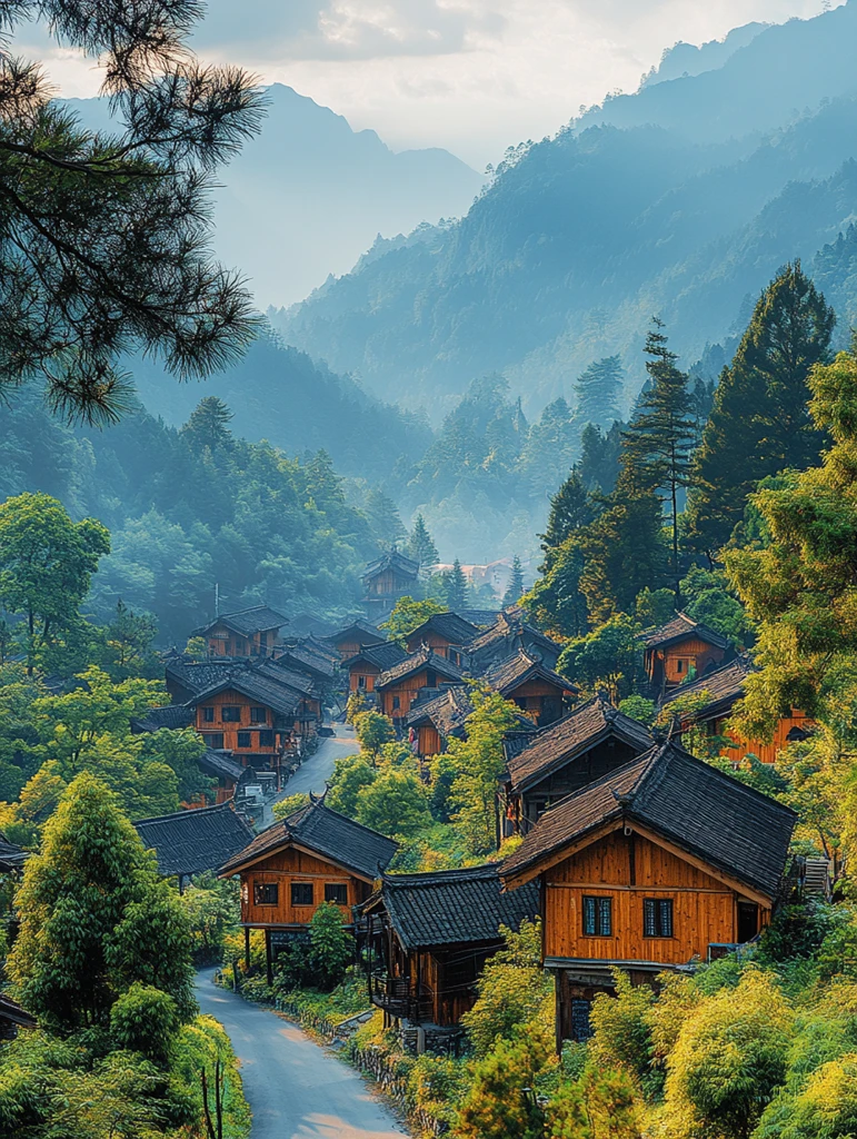 山间公路与苗寨