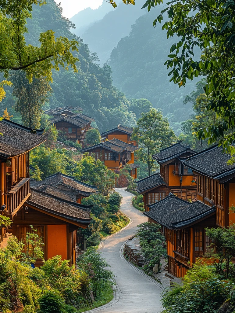 山间公路与苗寨