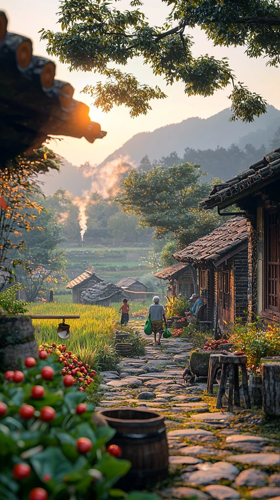 农家院落晨景