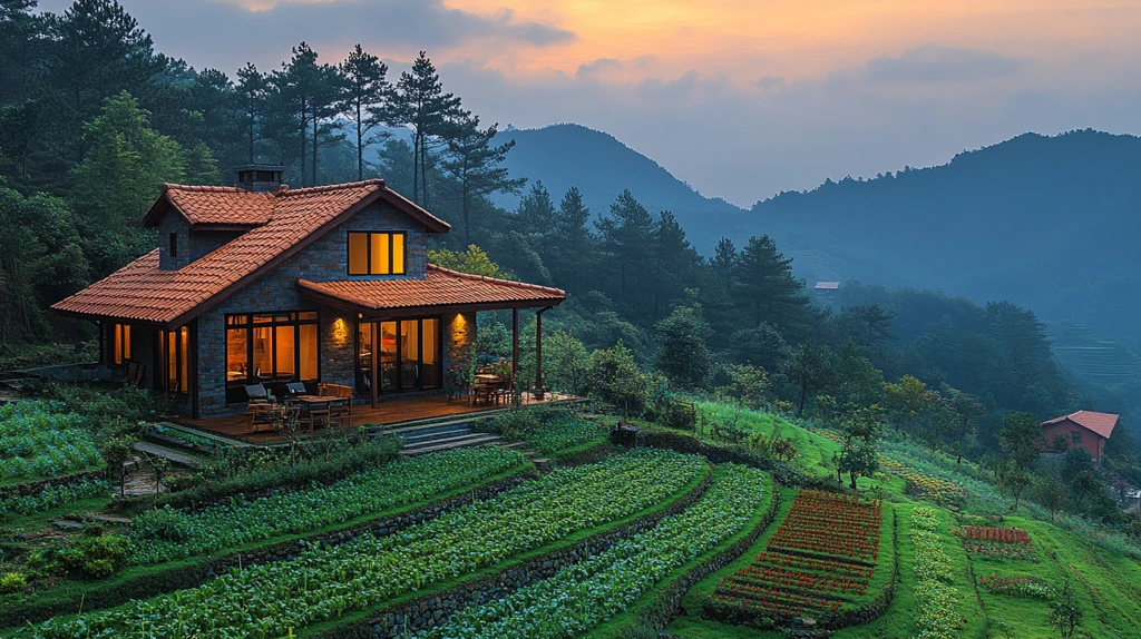 梯田山上的试验田