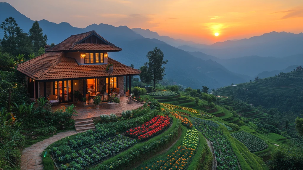 梯田山上的试验田