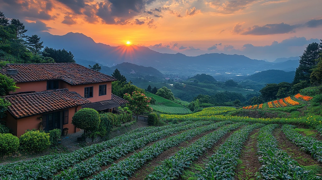 梯田山上的试验田