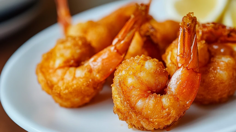 油炸虾特写