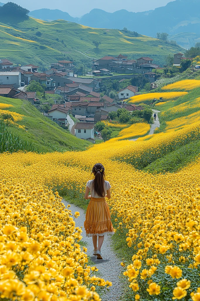 乡村自行车女孩