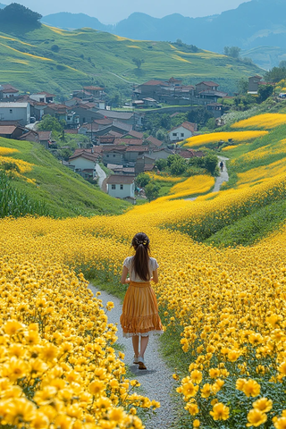 乡村自行车女孩