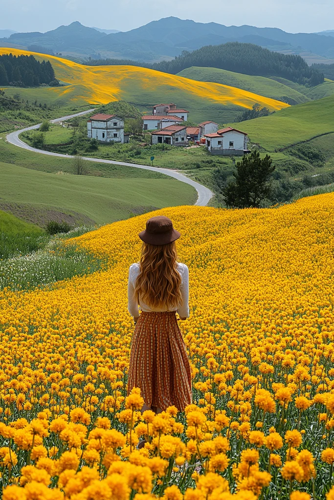 乡村自行车女孩