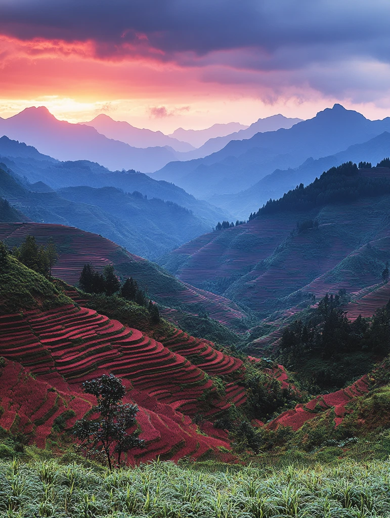 层叠梯田绿意浓