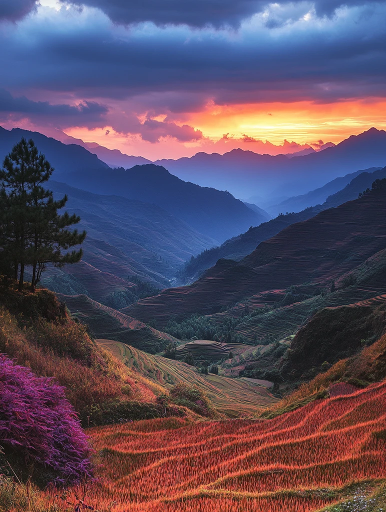 层叠梯田绿意浓