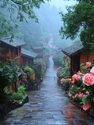 石路竹影窗格间