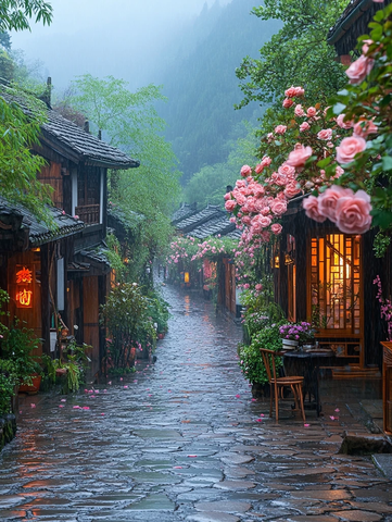 石路竹影窗格间