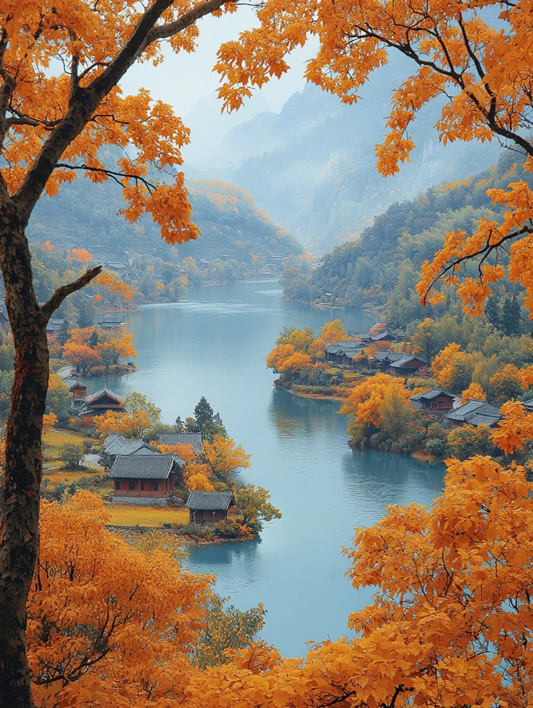 金色稻田秋色映