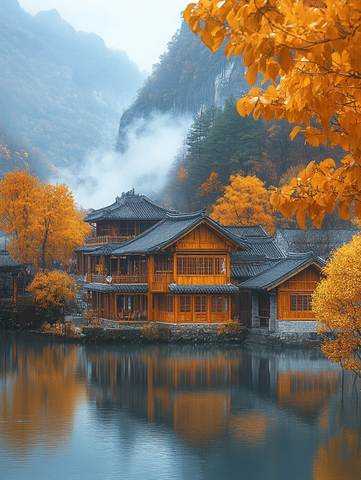 金色稻田秋色映