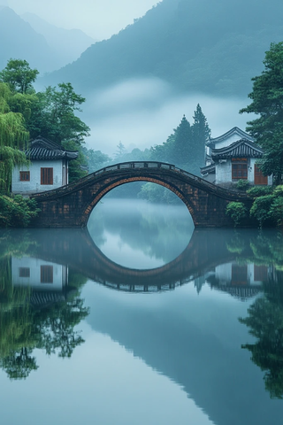 古桥倒影