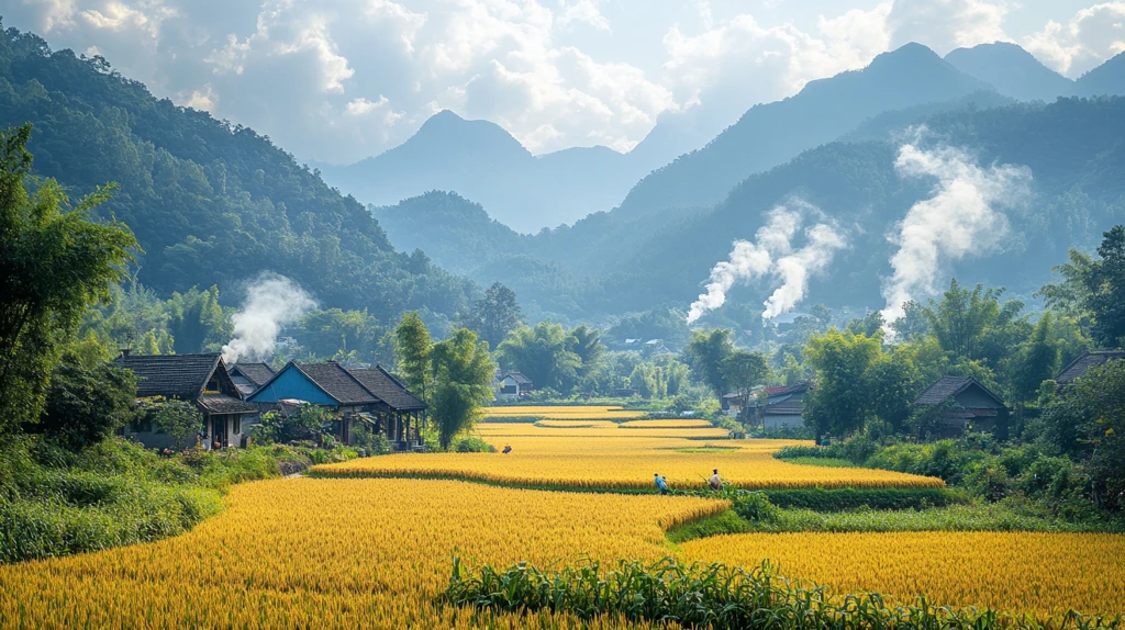 丰收时节田野忙