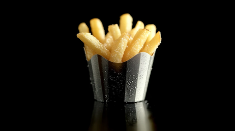 黑色背景美味薯条
