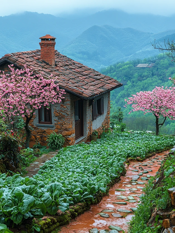 桃林山间菜园景