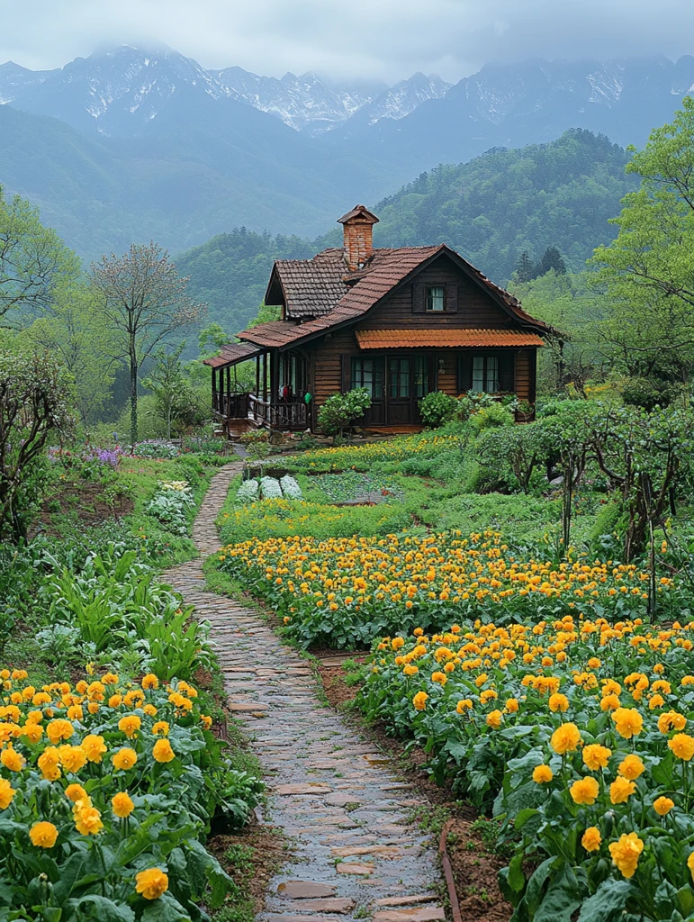 桃林山间菜园景