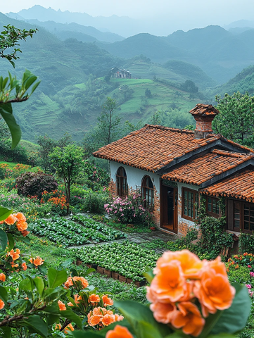 桃林山间菜园景
