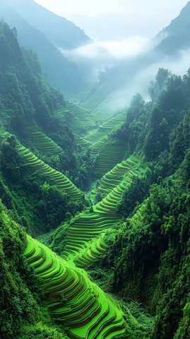 稻田梯田自然光