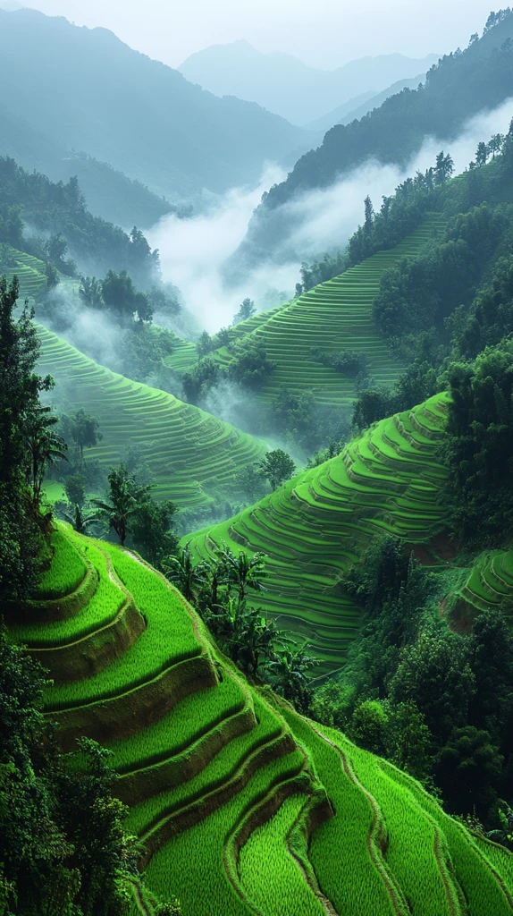 稻田梯田自然光