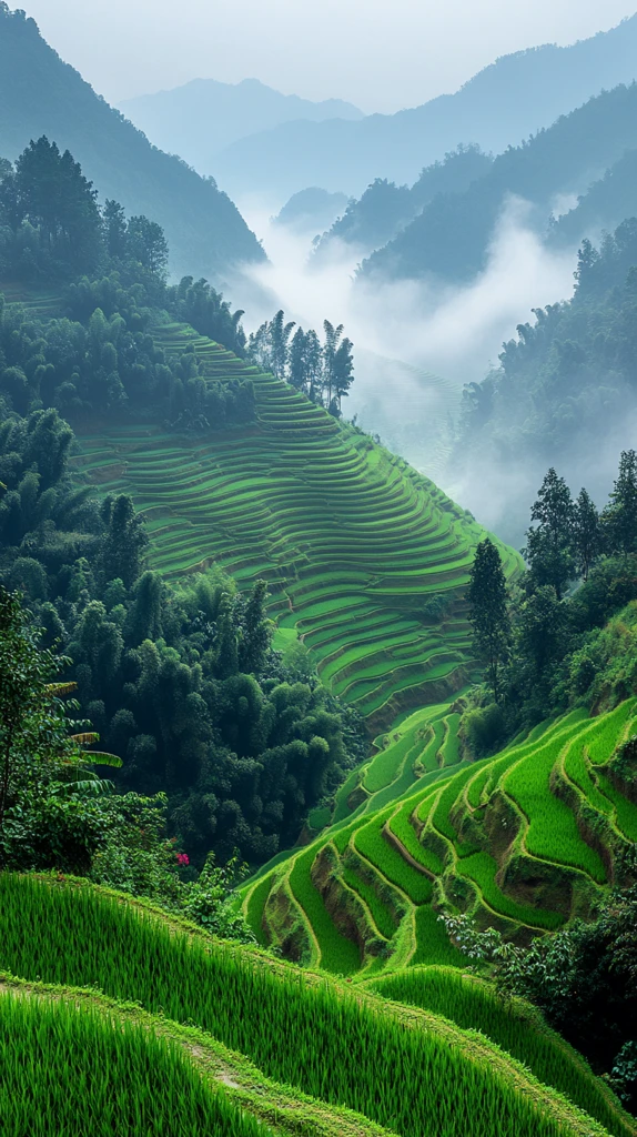 稻田梯田自然光