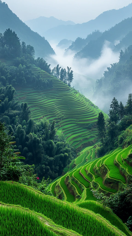 稻田梯田自然光