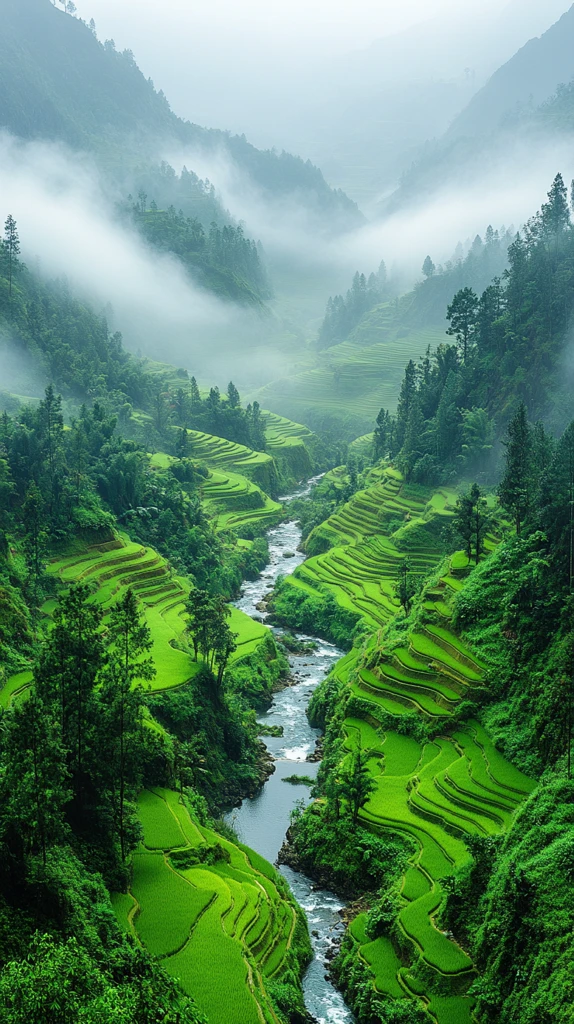 稻田梯田自然光