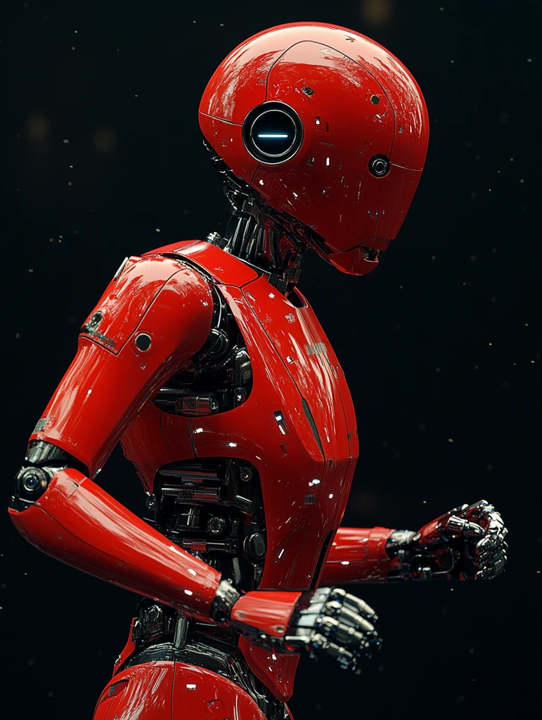 红色机器人奔跑