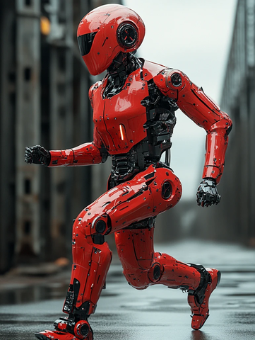 红色机器人奔跑