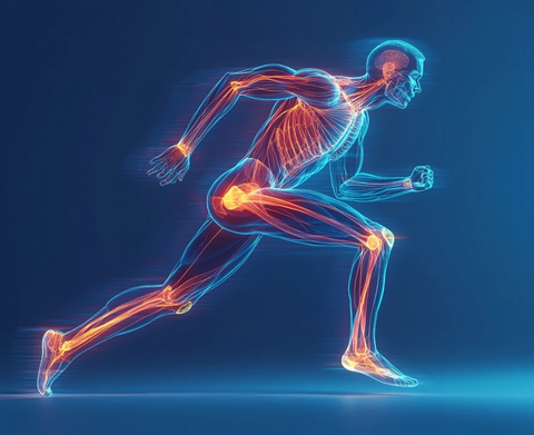 跑步肌肉运动光扫描