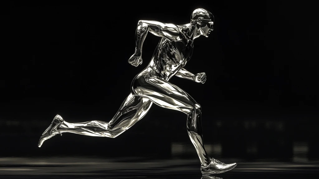 银色跑者光滑赛道