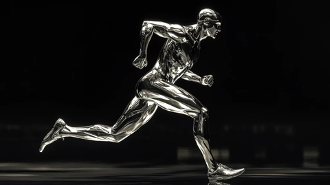 银色跑者光滑赛道