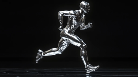 银色跑者光滑赛道