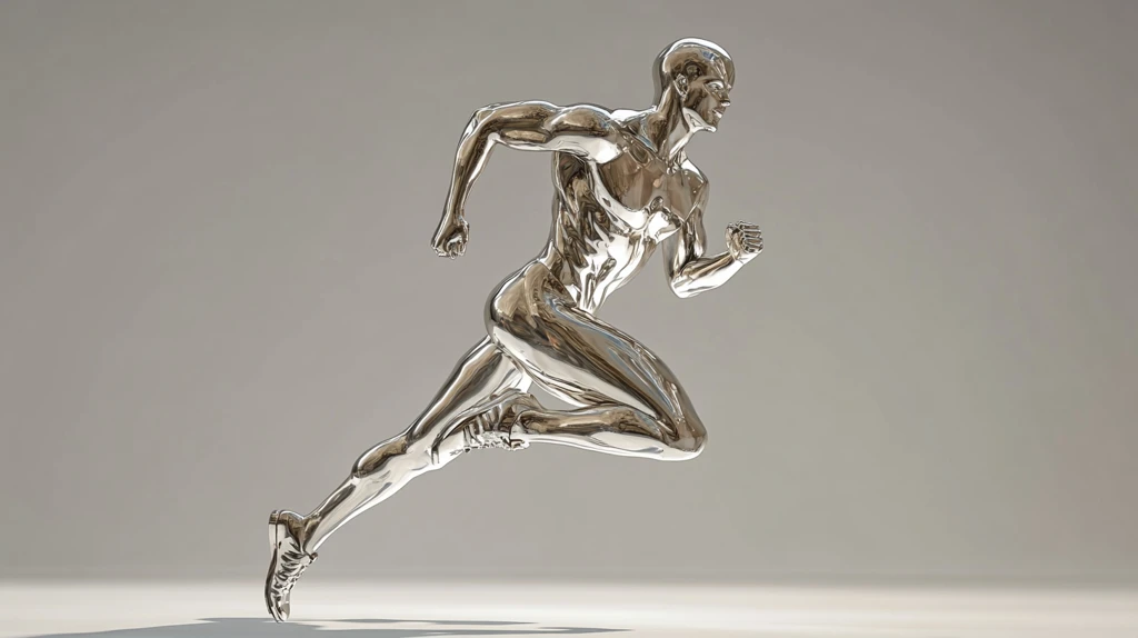 银色跑者光滑赛道