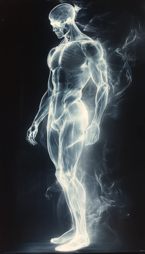 肌肉男光线光片