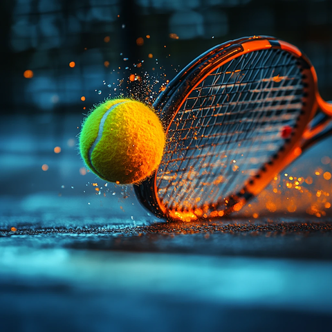 网球拍击球瞬间