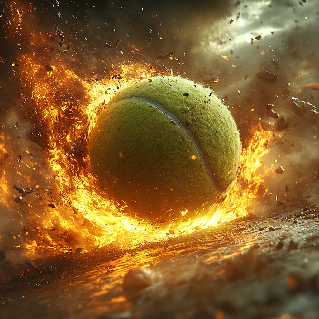 绿色网球爆炸碎片