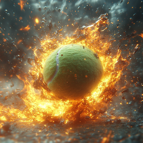 绿色网球爆炸碎片