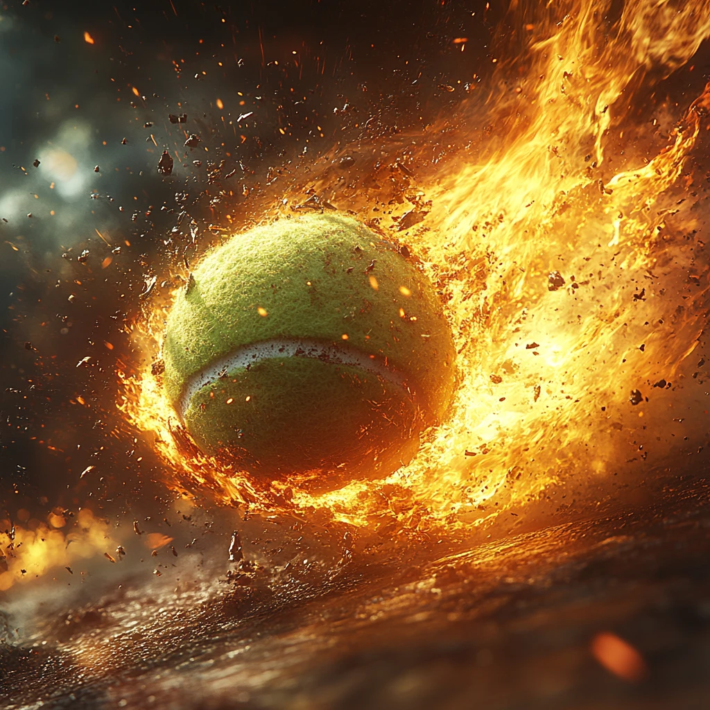 绿色网球爆炸碎片