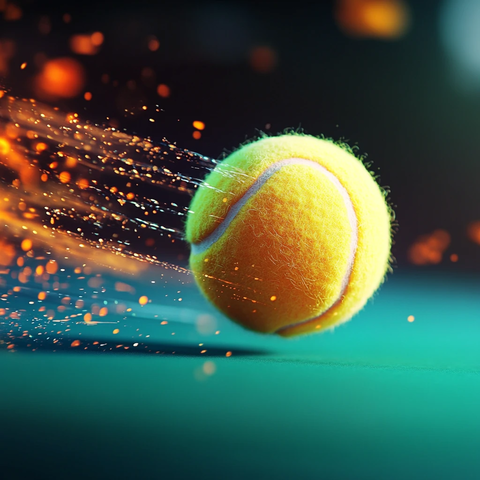 黄色网球火焰轨迹