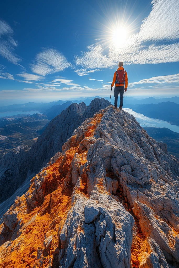 登山者眺望远方