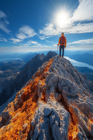 登山者眺望远方