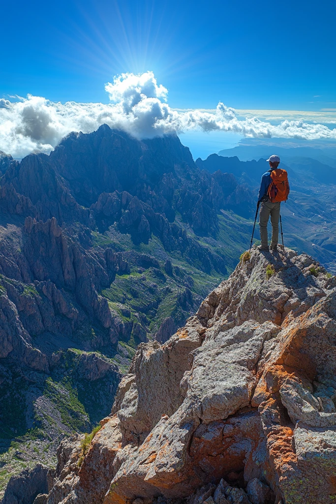 登山者眺望远方
