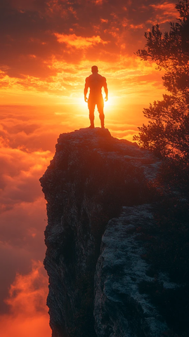 黎明悬崖上的身影