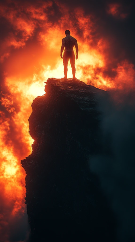 黎明悬崖上的身影